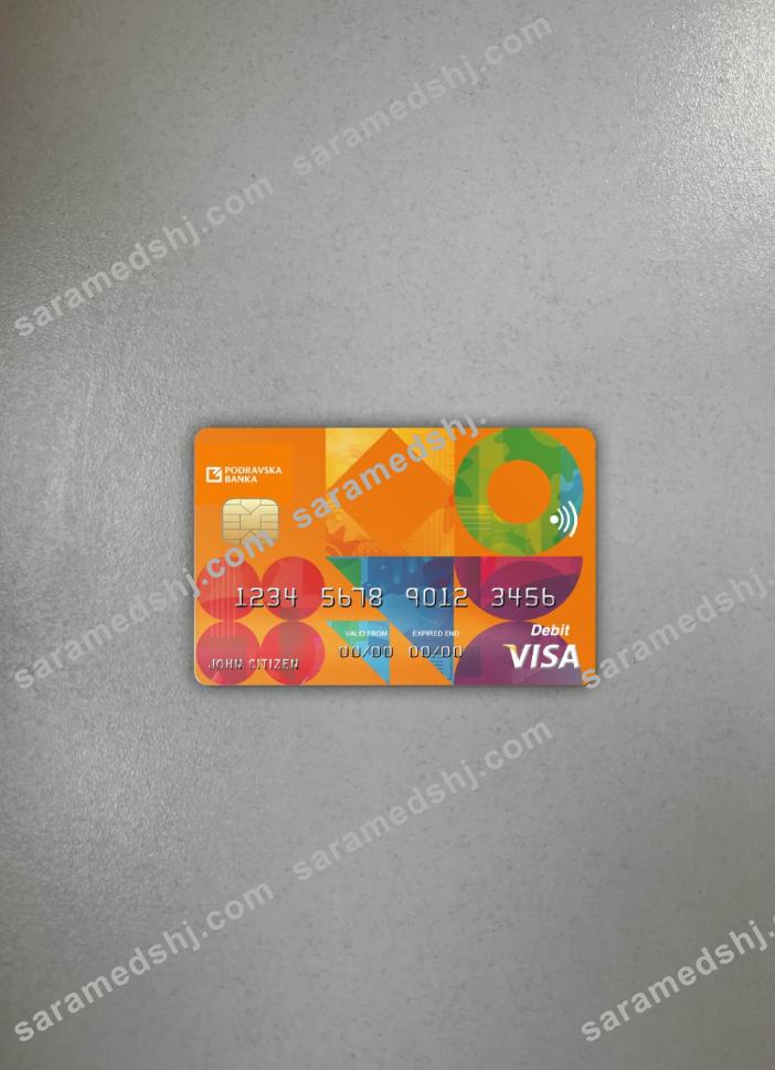 Croatia Podravska bank visa card photolook front